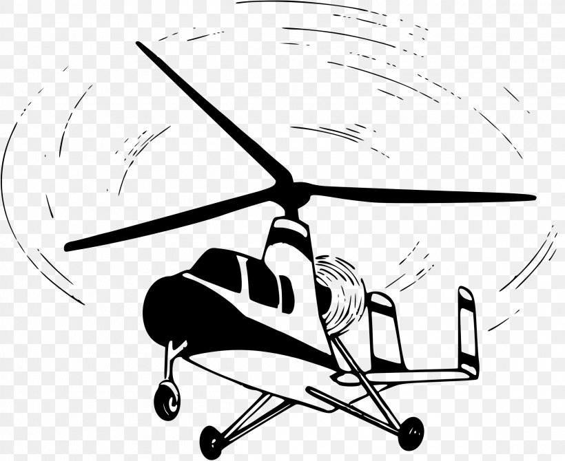 Airplane Autogyro Helicopter Rotor Clip Art, PNG, 2400x1962px, Airplane, Aircraft, Art, Autogyro, Black Download Free