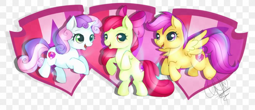 Cutie Mark Crusaders Fan Art Pony, PNG, 900x391px, Watercolor, Cartoon, Flower, Frame, Heart Download Free