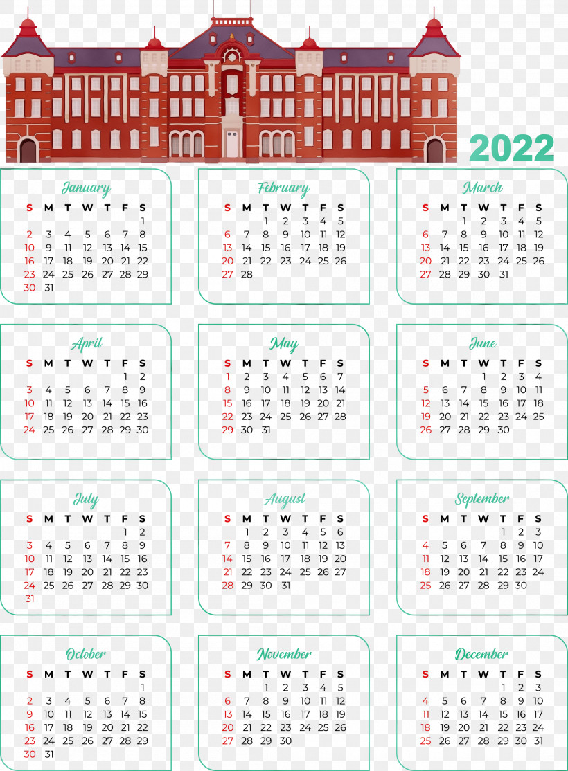Calendar System Vector Royalty-free 2022, PNG, 2208x3000px, Watercolor, Calendar System, Paint, Royaltyfree, Vector Download Free