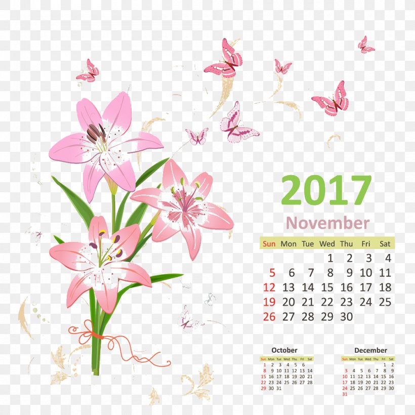 Flower Lilium Cartoon Illustration, PNG, 1000x1000px, Lilium, Calendar, Cartoon, Color, Flora Download Free