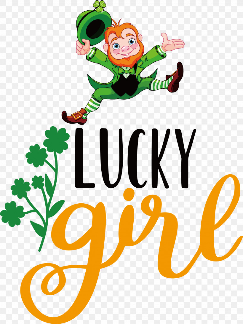 Lucky Girl Patricks Day Saint Patrick, PNG, 2250x3000px, Lucky Girl, Cartoon, Irish People, Leprechaun, Logo Download Free