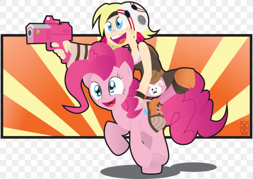 Pinkie Pie Borderlands 2 Pony Twilight Sparkle Rainbow Dash, PNG, 3274x2325px, Watercolor, Cartoon, Flower, Frame, Heart Download Free