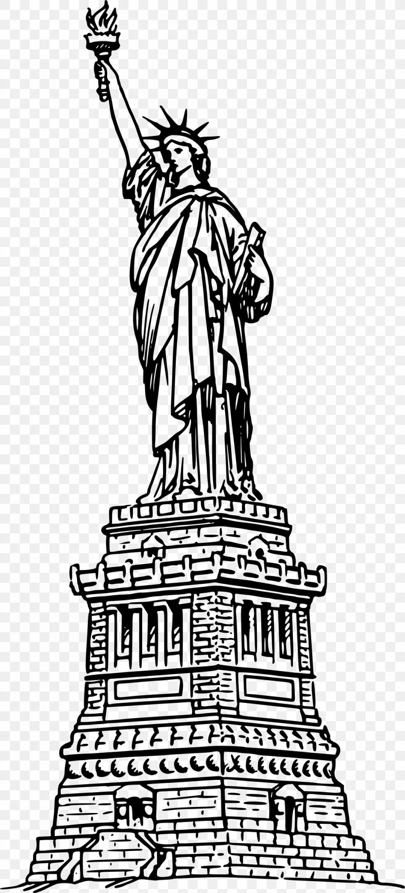 Statue Of Liberty Coloring Book Drawing, PNG, 1088x2400px, Statue Of Liberty, Art, Artwork, Black And White, Child Download Free
