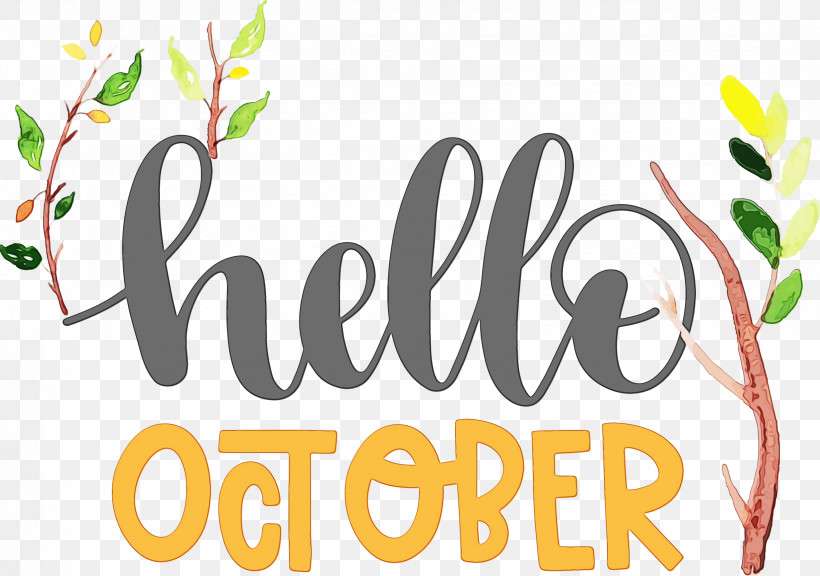 Flower Logo Tree Fruit Meter, PNG, 2466x1735px, Hello October, Autumn, Biology, Flower, Fruit Download Free