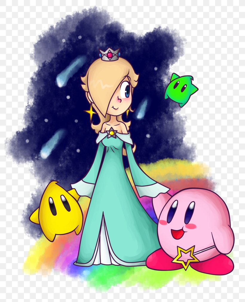 Rosalina Kirby's Dream Land Mario Bros. Toad, PNG, 791x1010px, Watercolor, Cartoon, Flower, Frame, Heart Download Free