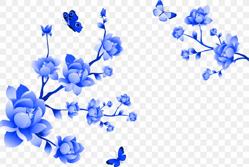 Blue And White Pottery Clip Art, PNG, 3539x2377px, Blue And White Pottery, Birdandflower Painting, Blue, Branch, Ceramic Download Free