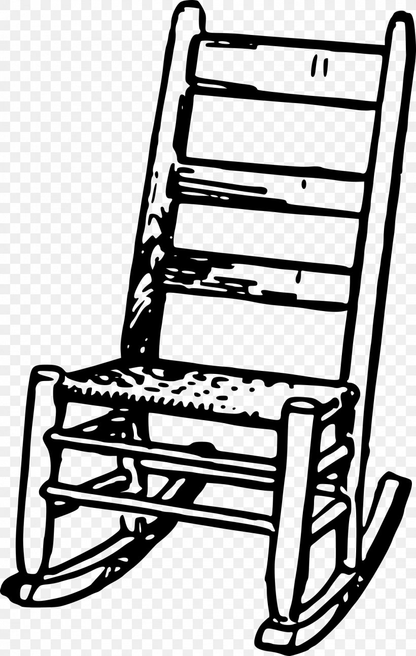Rocking Chairs Garden Furniture Clip Art, PNG, 1522x2400px, Chair, Black And White, Deckchair, Drawing, Furniture Download Free