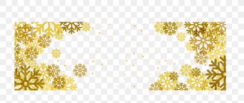 Snowflake Euclidean Vector, PNG, 2242x953px, Snowflake, Gold, Gratis, Interior Design, Material Download Free