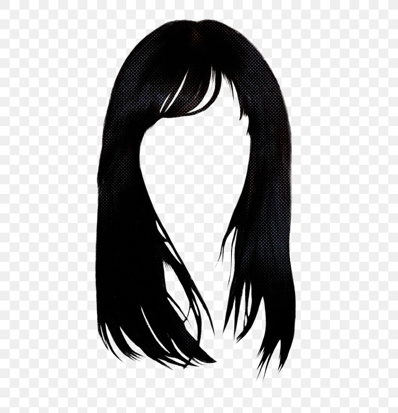 Hair Black Hair Hairstyle Head Long Hair, PNG, 500x852px, Hair, Bangs, Black Hair, Blackandwhite, Hairstyle Download Free