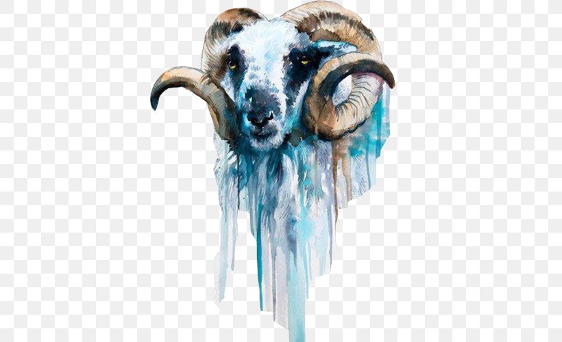 Sheep Goat Watercolor Painting Art, PNG, 500x500px, Sheep, Animal, Art, Artist, Canvas Download Free