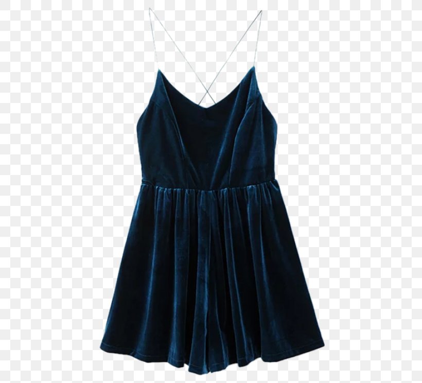 Velvet Dress Spaghetti Strap Clothing Romper Suit, PNG, 558x744px, Velvet, Blue, Clothing, Cocktail Dress, Day Dress Download Free