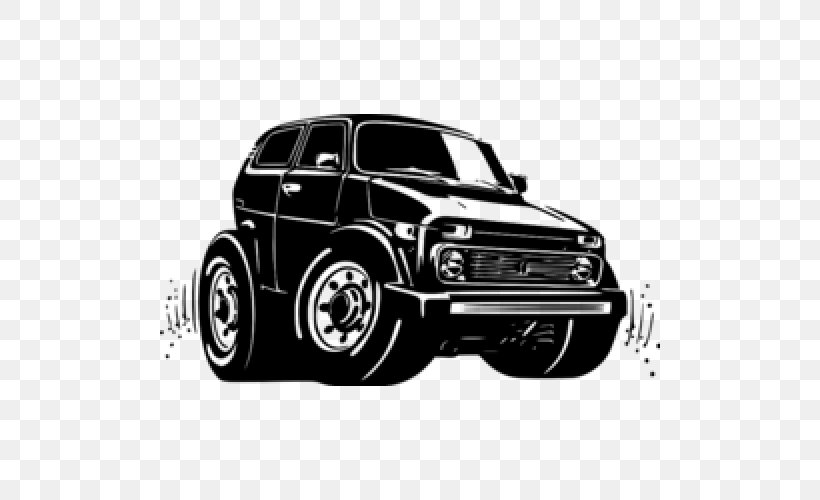 LADA 4x4 Car Clip Art, PNG, 500x500px, Car, Automotive Design, Automotive Exterior, Black And White, Brand Download Free