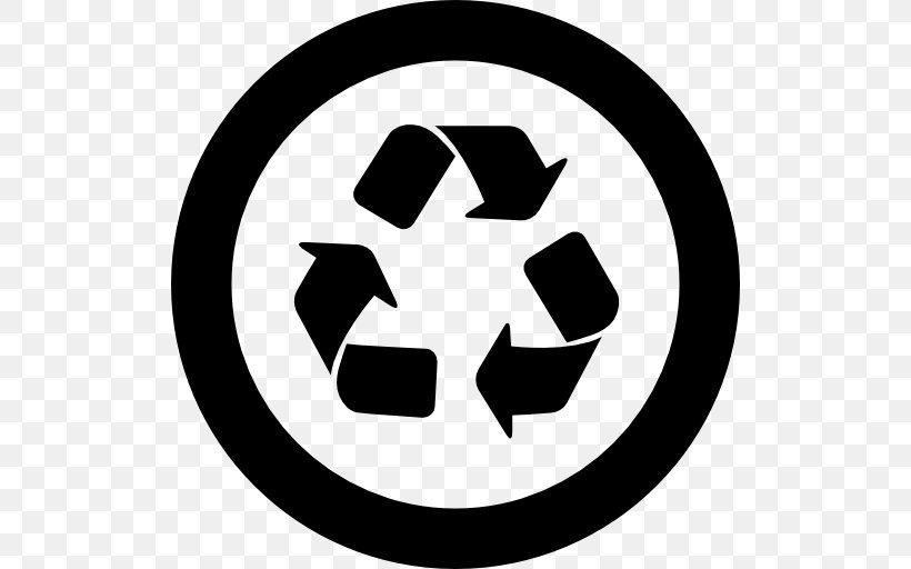 Recycling Symbol Paper Recycling Waste Hierarchy, PNG, 512x512px, Recycling Symbol, Area, Black And White, Brand, Decal Download Free