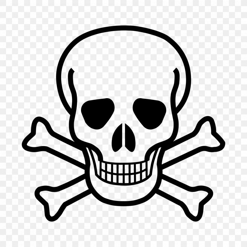 Skull And Bones Skull And Crossbones Human Skull Symbolism Poison, PNG, 2000x2000px, Skull And Bones, Black And White, Bone, Chemical Substance, Dangerous Goods Download Free