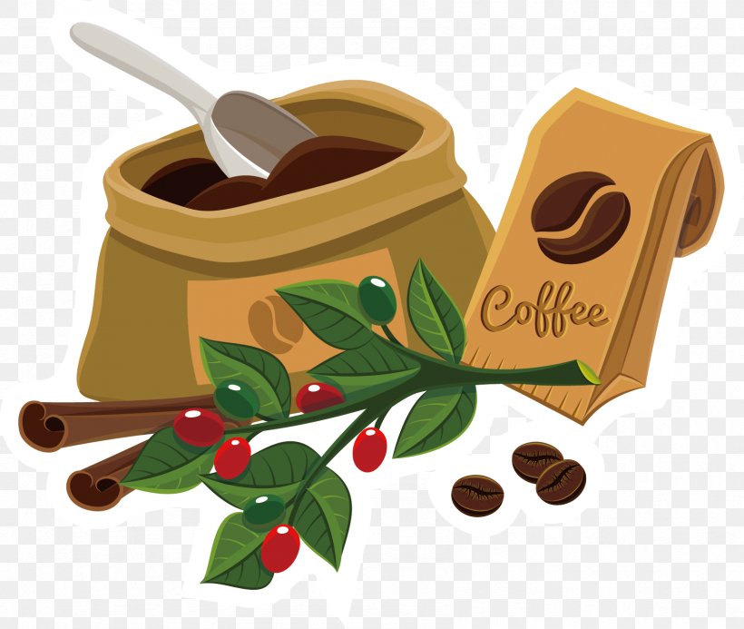 Coffee Bean Cafe Clip Art, PNG, 1692x1431px, Coffee, Animation, Arabica Coffee, Cafe, Coffee Bag Download Free