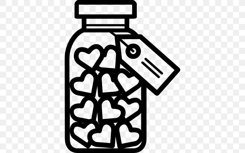 Heart Candy Food Jar, PNG, 512x512px, Heart, Black And White, Bottle, Candy, Food Download Free