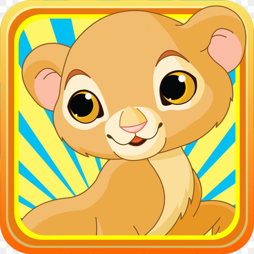 Lion My Virtual Pet Game Clip Art, PNG, 1024x1024px, Watercolor, Cartoon, Flower, Frame, Heart Download Free