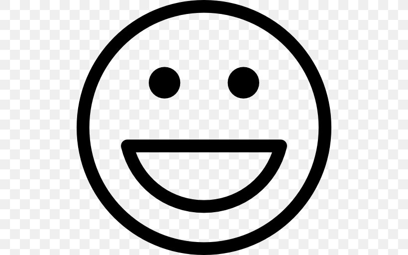 Smiley Emoticon, PNG, 512x512px, Smiley, Area, Black And White, Drawing, Emoticon Download Free