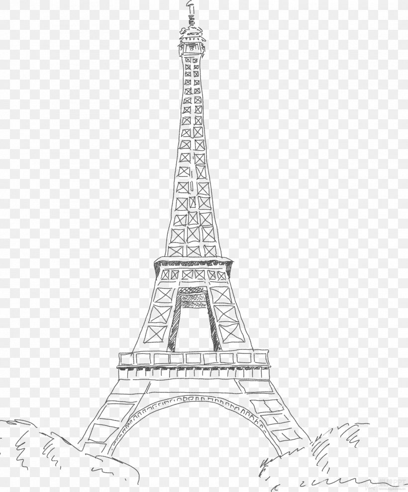 Eiffel Tower Arc De Triomphe Drawing Line Art, PNG, 1874x2263px, Eiffel Tower, Arc De Triomphe, Arch, Architecture, Black White M Download Free