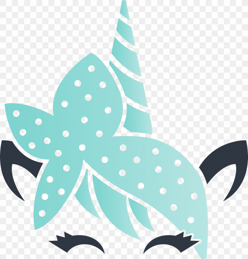 Aqua Turquoise Pattern Leaf Plant, PNG, 2874x3000px, Unicorn, Aqua, Cute Unicorn, Leaf, Paint Download Free