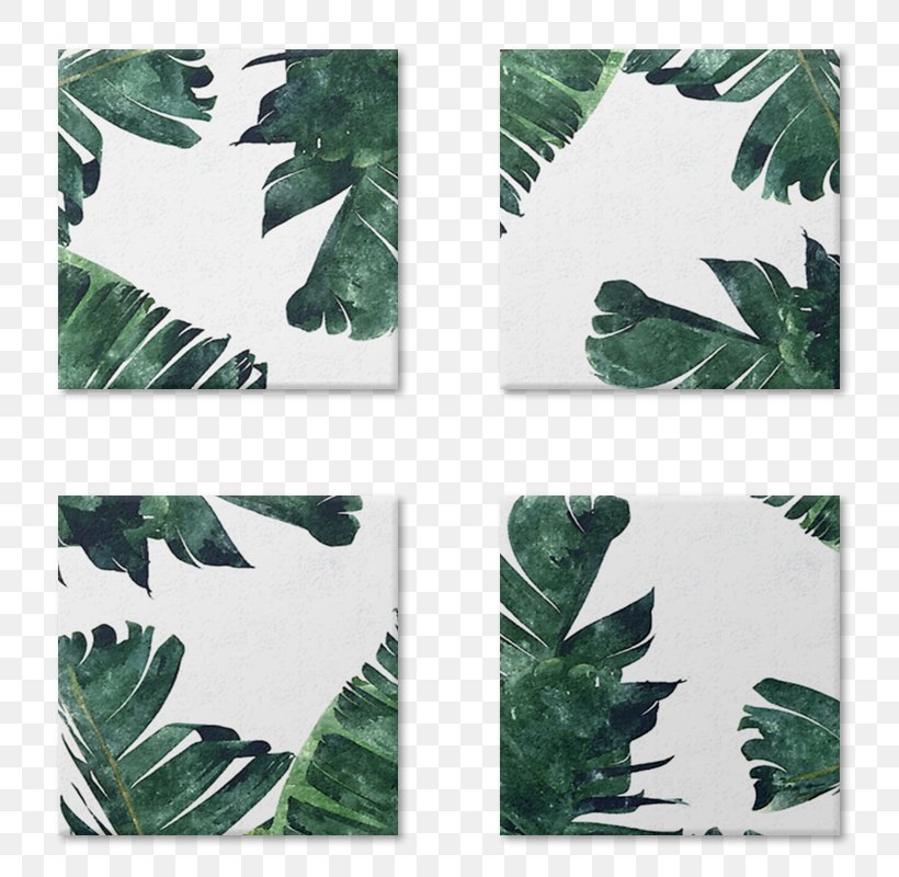 Banana Leaf Watercolor Painting Canvas Print, PNG, 800x800px, Banana Leaf, Art, Banana, Camouflage, Canvas Download Free