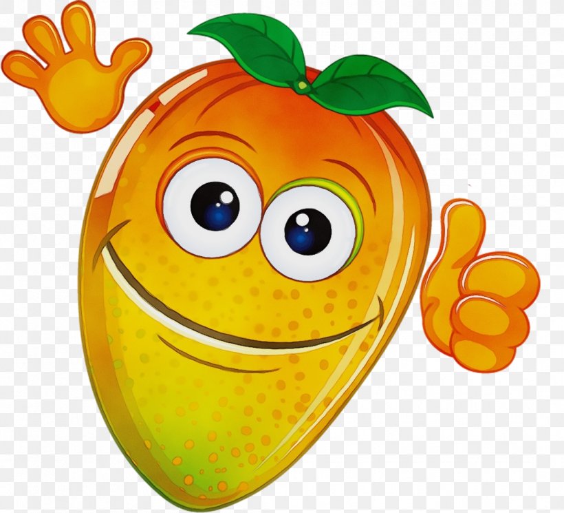 Emoticon, PNG, 1085x987px, Watercolor, Cartoon, Emoticon, Fruit, Happy Download Free