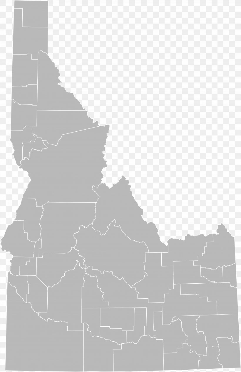Idaho Royalty-free Clip Art, PNG, 4096x6313px, Idaho, Area, Black And White, Map, Monochrome Download Free