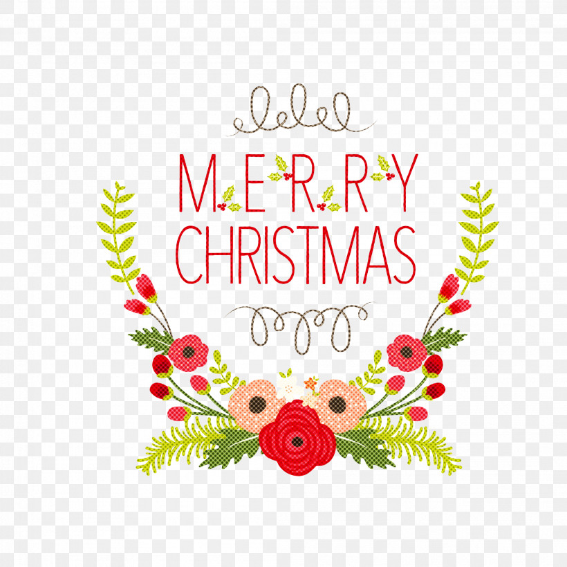 Christmas Decoration, PNG, 2107x2107px, Text, Christmas Decoration, Cut Flowers, Flower, Greeting Download Free