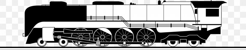 Train Rail Transport Steam Locomotive, PNG, 2000x413px, Train, Architecture, Black, Black And White, Brand Download Free