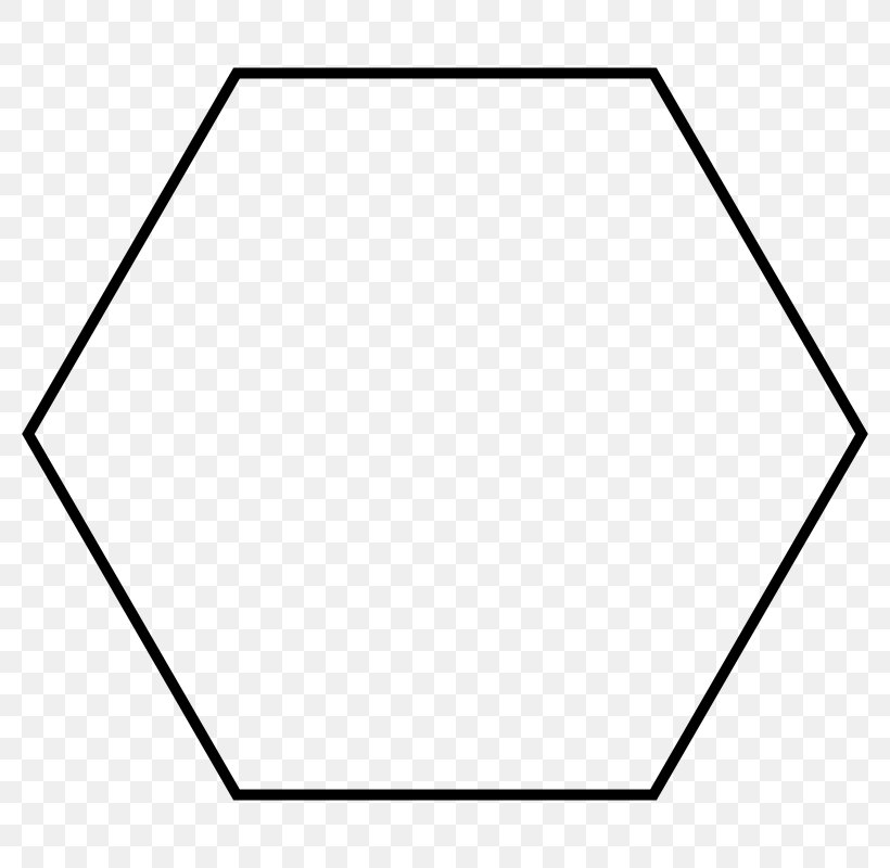 Hexagon Regular Polygon Shape Equilateral Triangle, PNG, 800x800px, Hexagon, Area, Black, Black And White, Dimension Download Free