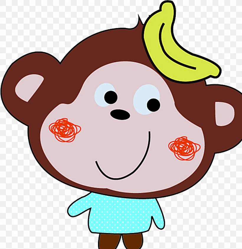Monkey Cartoon, PNG, 968x994px, Watercolor, Cartoon, Flower, Frame, Heart Download Free