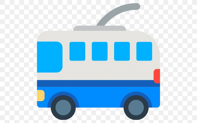 Trolleybus Emoji Motor Vehicle Transport, PNG, 512x512px, Trolleybus, Blue, Brand, Bus, Car Download Free