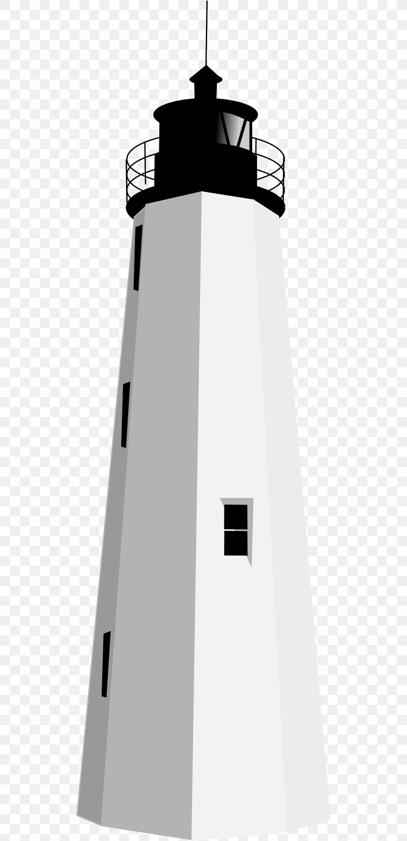 Lighthouse Clip Art, PNG, 512x1694px, Lighthouse, Beacon, Black And White, Lighting, Monochrome Download Free