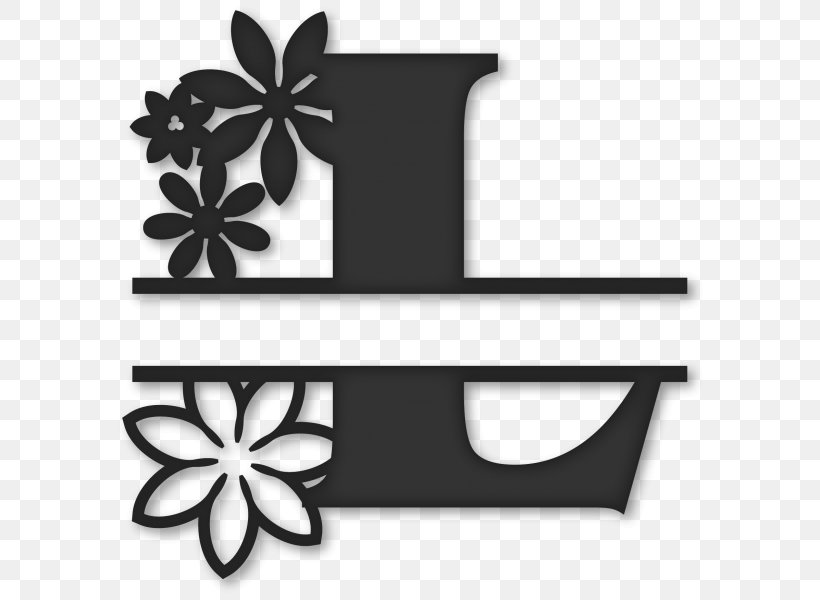 Monogram Clip Art Image Embroidery, PNG, 596x600px, Monogram, Blackandwhite, Decal, Embroidery, Flower Download Free