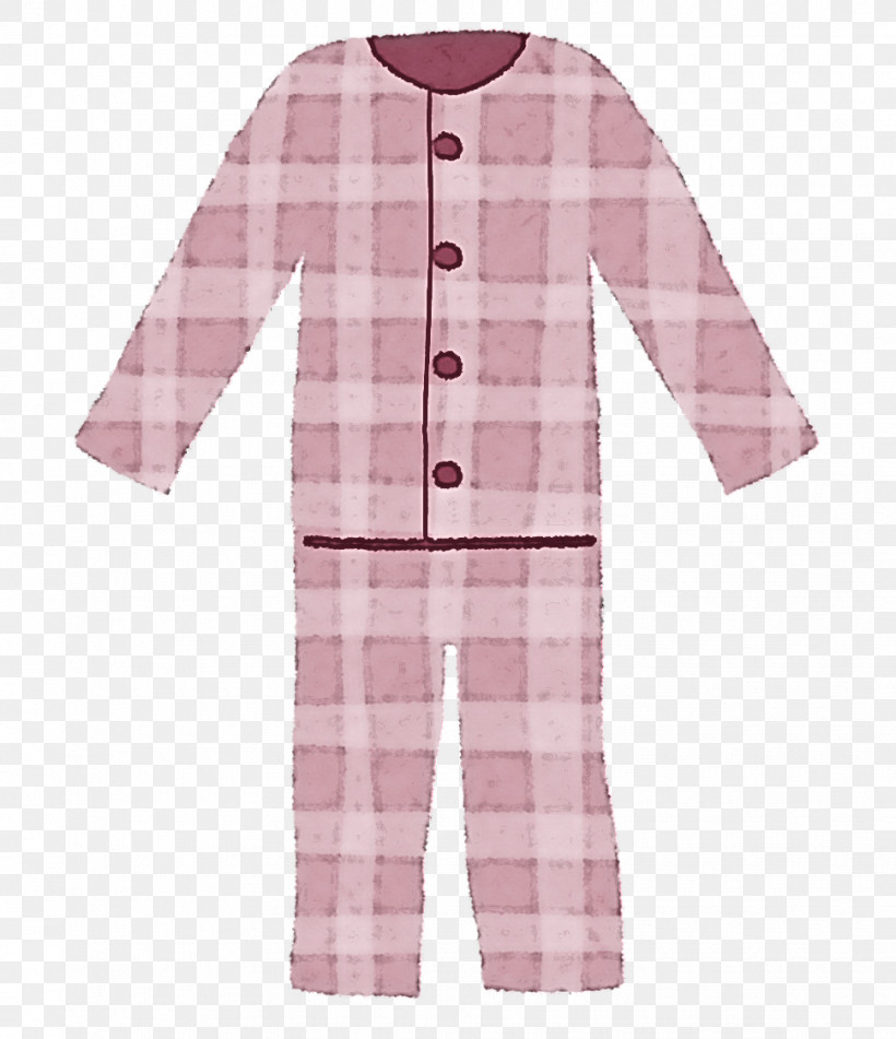Clothing Pink Plaid Sleeve Pajamas, PNG, 970x1125px, Clothing, Nightwear, Outerwear, Pajamas, Pink Download Free