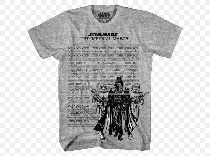T-shirt Anakin Skywalker The Imperial March Star Wars Obi-Wan Kenobi, PNG, 610x610px, Tshirt, Anakin Skywalker, Black, Black And White, Brand Download Free