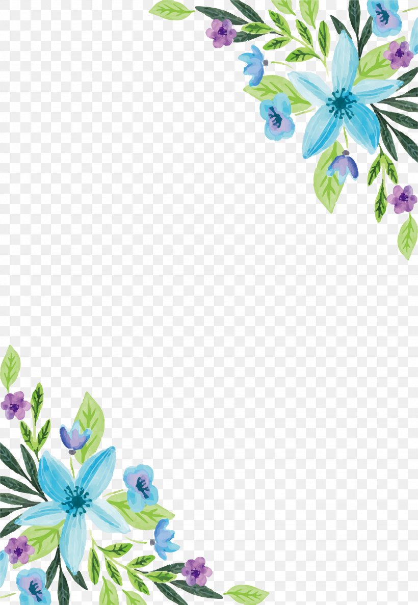 Watercolor Painting Flower Floral Design, PNG, 2052x2971px, Watercolour Flowers, Art, Blue, Cut Flowers, Drawing Download Free