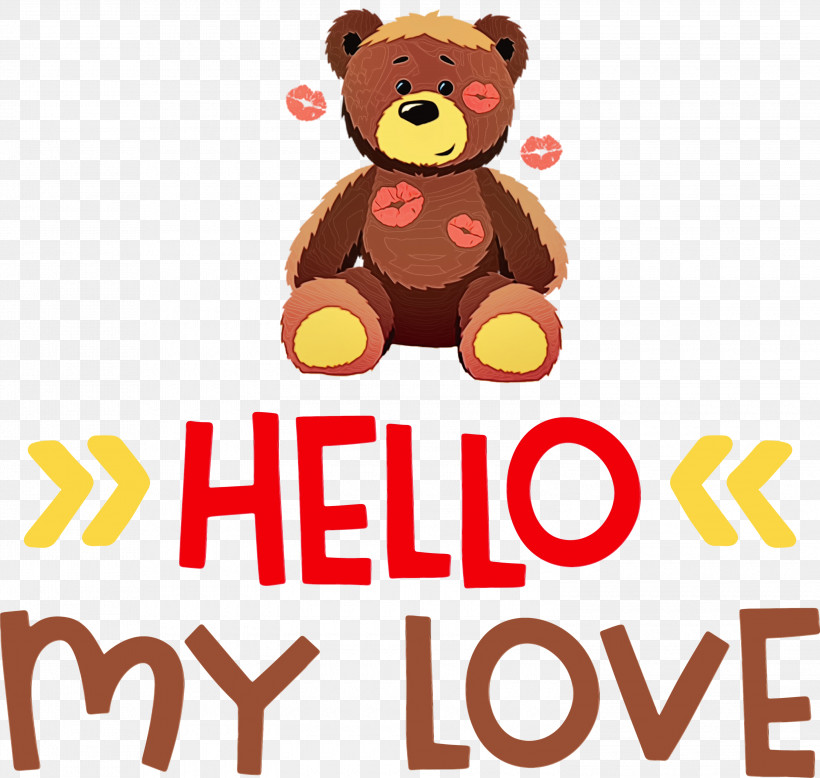 Teddy Bear, PNG, 3000x2849px, Hello My Love, Bears, Drawing, Paint, Royaltyfree Download Free