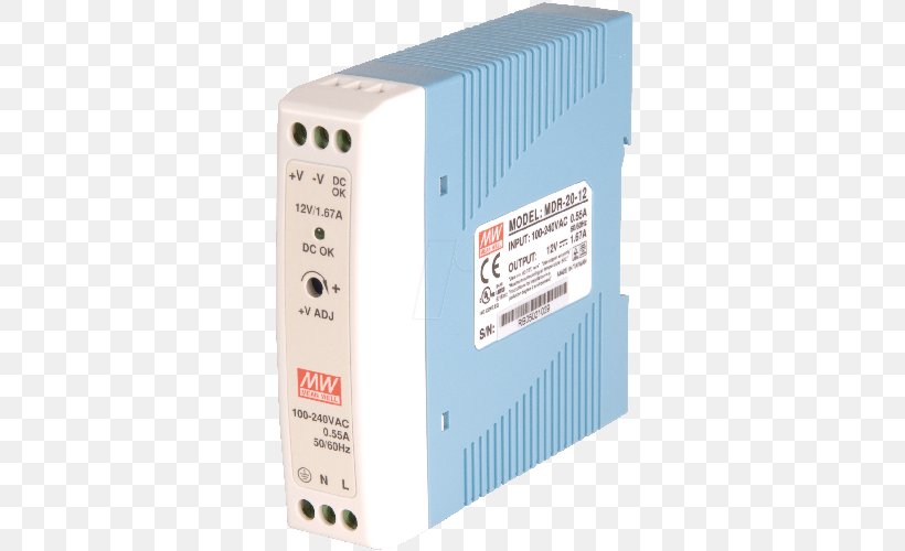 Battery Charger Power Converters DIN Rail Volt Switched-mode Power Supply, PNG, 500x500px, Battery Charger, Ac Adapter, Computer Component, Data Transmission, Din Rail Download Free