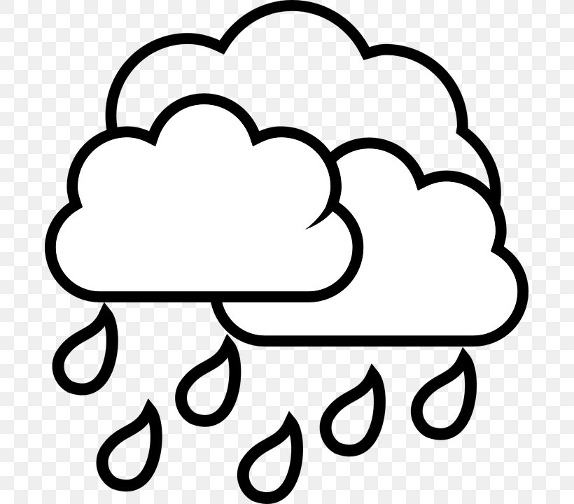 Clip Art Rain Cloud Openclipart Drop, PNG, 691x720px, Rain, Area, Black, Black And White, Cloud Download Free