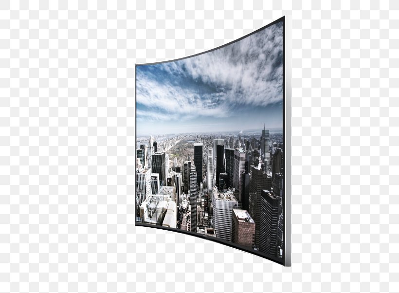 Curved Screen Ultra-high-definition Television Samsung, PNG, 451x602px, 4k Resolution, 8k Resolution, Curved Screen, City, Cityscape Download Free