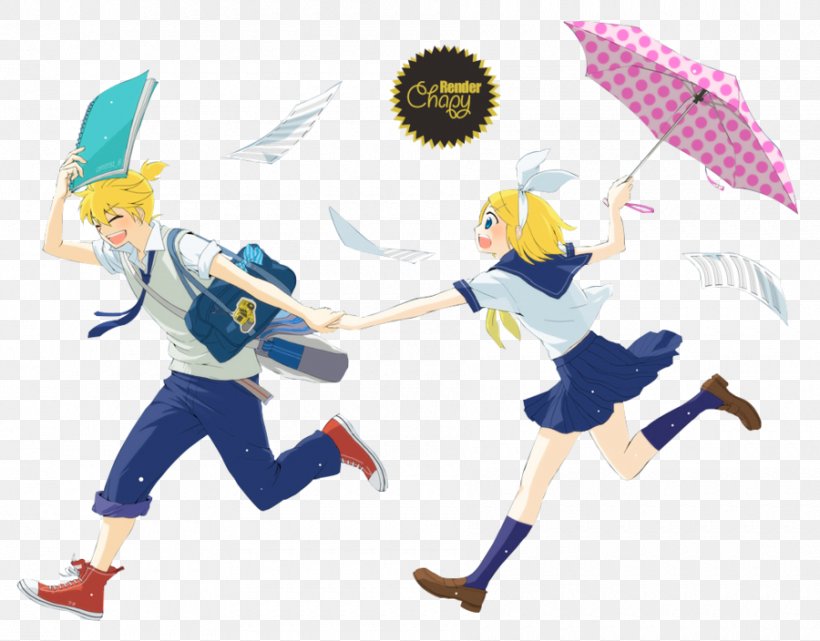 Kagamine Rin/Len Vocaloid Rendering Hatsune Miku, PNG, 900x704px, Watercolor, Cartoon, Flower, Frame, Heart Download Free