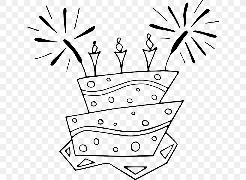 Birthday Cake Clip Art, PNG, 640x599px, Birthday Cake, Area, Birthday, Black And White, Cake Download Free