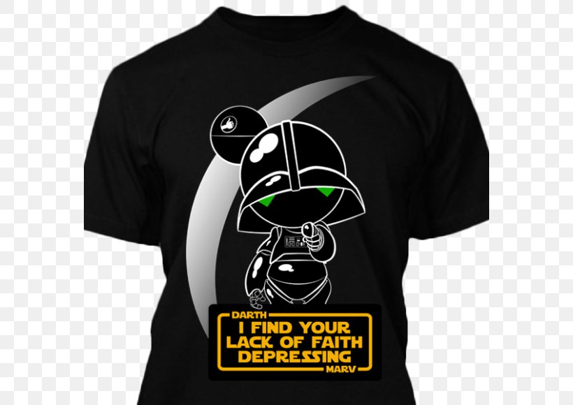T-shirt Marvin Anakin Skywalker The Hitchhiker's Guide To The Galaxy Star Wars, PNG, 580x580px, Tshirt, Alan Rickman, Anakin Skywalker, Black, Brand Download Free
