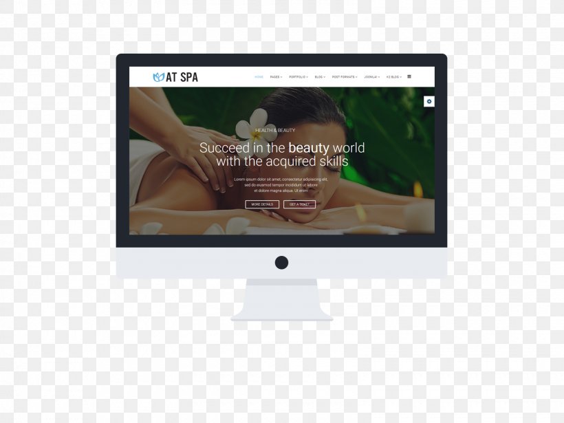 Responsive Web Design Template Beauty Parlour Spa Joomla, PNG, 1600x1200px, Responsive Web Design, Advertising, Beauty Parlour, Brand, Computer Monitor Download Free