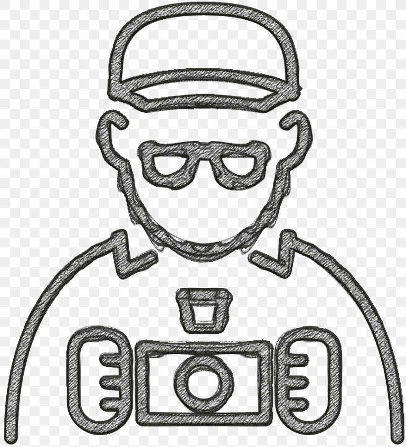 Photographer With Cap And Glasses Icon People Working Icon Tourist Icon, PNG, 942x1038px, People Working Icon, Black, Black And White, Head, Headgear Download Free