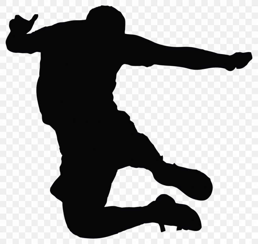 Clip Art Image Jumping Silhouette, PNG, 1000x948px, Jumping, Arm, Black And White, Entertainment, Footwear Download Free