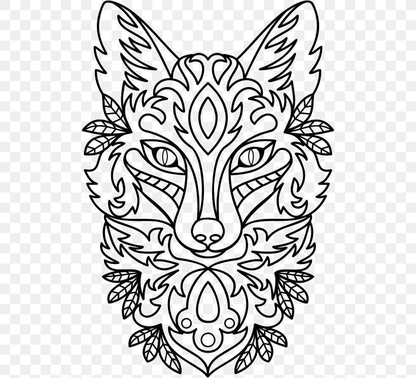 Drawing Line Art Fox, PNG, 498x746px, Drawing, Art, Black, Black And White, Carnivoran Download Free