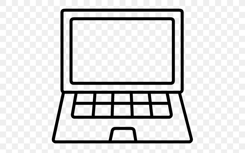 Laptop, PNG, 512x512px, Laptop, Area, Black And White, Computer Icon, Internet Download Free