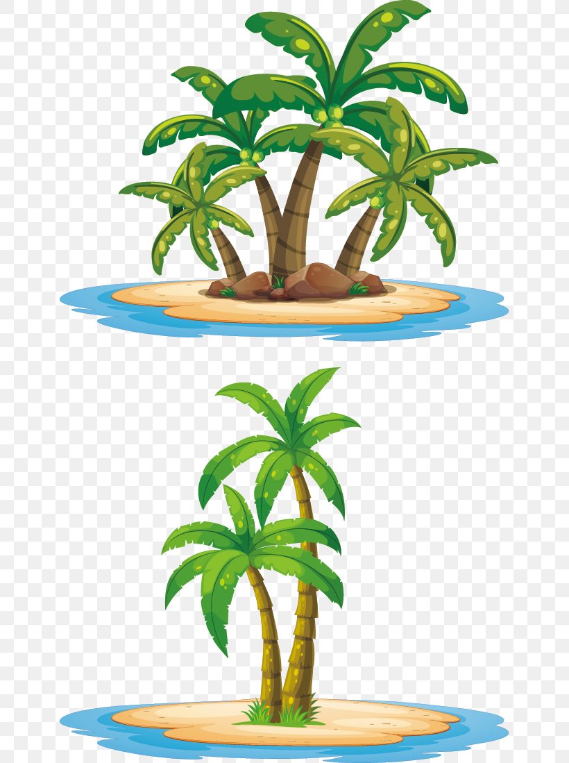 Island Arecaceae Illustration, PNG, 647x1099px, Island, Arecaceae, Arecales, Desert Island, Flower Download Free